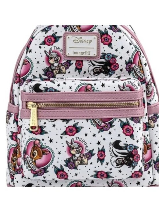 Loungefly Disney Bambi Thumper Tattoo Print Hearts Mini Backpack NWT main image 6